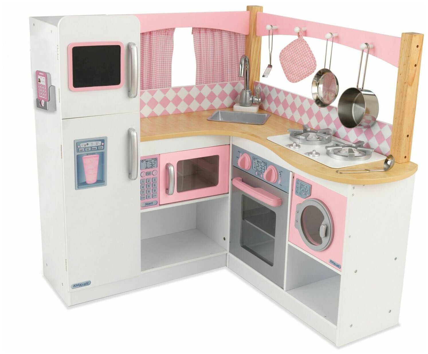 Большая детская кухня из дерева для девочек "Изысканный уголок" (Grand Gourmet Corner Kitchen) 53185_KE
