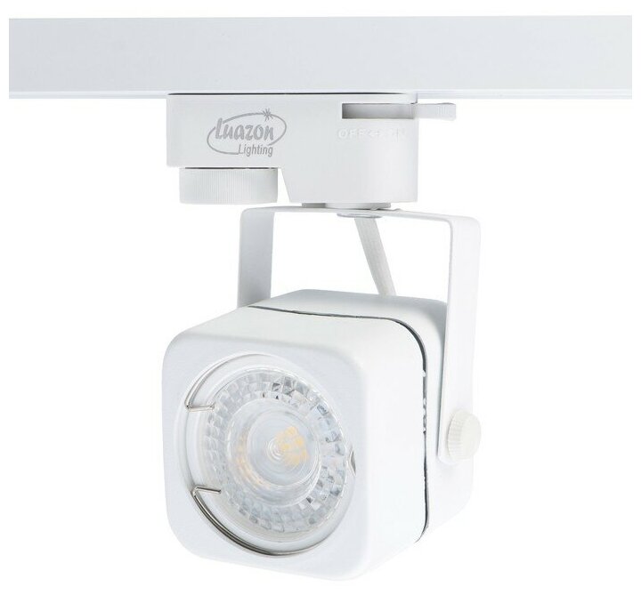 фото Трековый светильник Luazon Lighting под лампу Gu10, квадратный, корпус белый