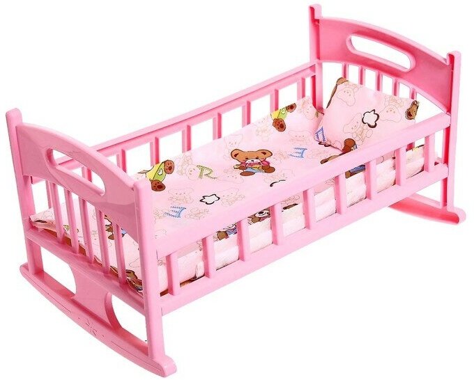 Кроватка для кукол с постелькой