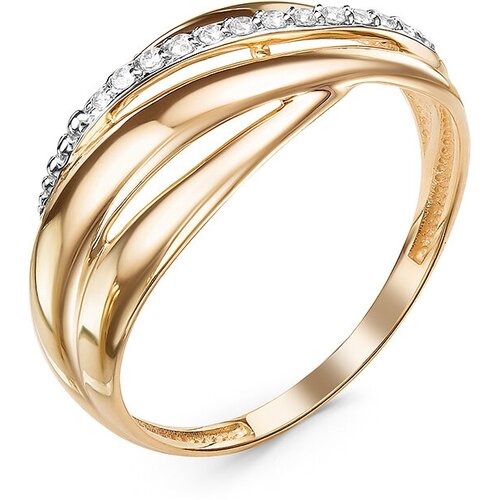 фото Золотое кольцо кюз del'ta d118208 с фианитом diamant-online