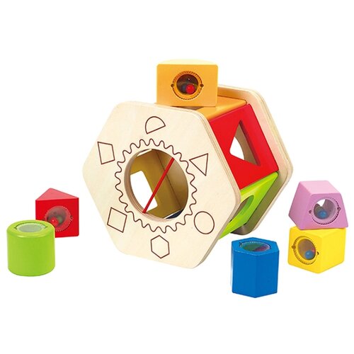 Развивающая игрушка Hape шестигранный, 6 дет., бежевый