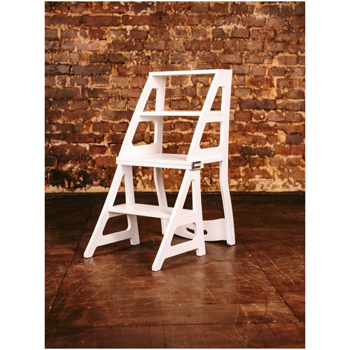 Стул стремянка, складной стул, стул из дерева, лестница стремянка (кухонный стул, деревянный, трансформер, 4 ступени)