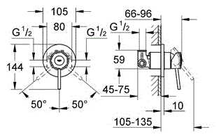 Гигиенический душ Grohe BauClassic 124901, хром - фотография № 3