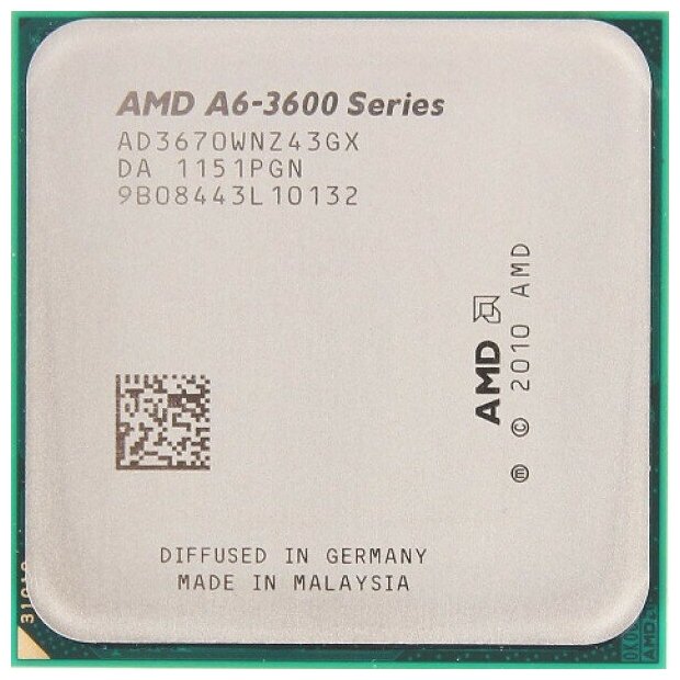 Процессор AMD A6-3670K Llano FM1,  4 x 2700 МГц, OEM