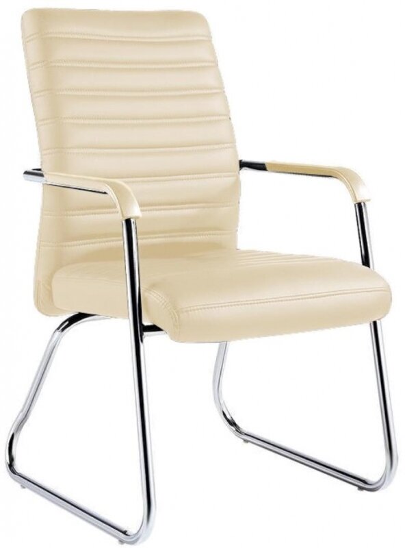 Конференц-кресло BN-TQ-Echair-806 VPU кожзам бежевый, хром
