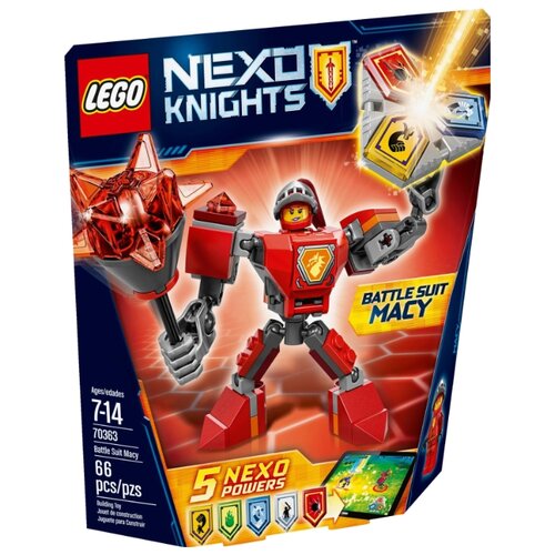 LEGO Nexo Knights 70363 Боевые доспехи Мэйси, 66 дет. набор фигурок нексо найтс минифигурки игрушка человечки нексо найтс с оружием минифигурки рыцари нексо совместимые мини фигурки nexo knights