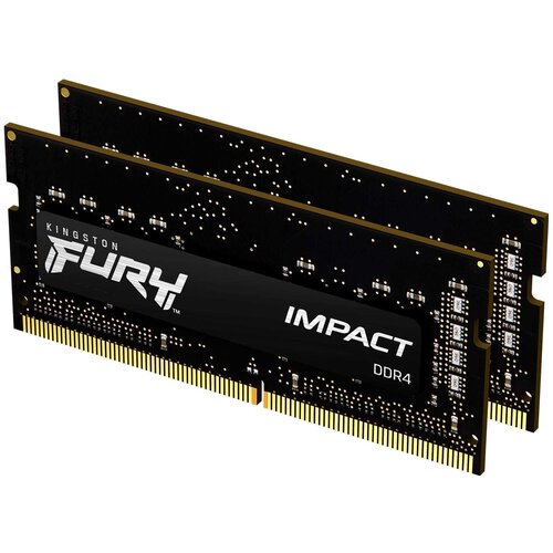 Модуль памяти SO-DIMM DDR4 16Gb (2x8Gb) PC25600 3200Mhz Kingston Fury Impact (KF432S20IBK2/16) оперативная память для ноутбука 64gb 2x32gb pc4 25600 3200mhz ddr4 so dimm cl20 kingston fury impact kf432s20ibk2 64