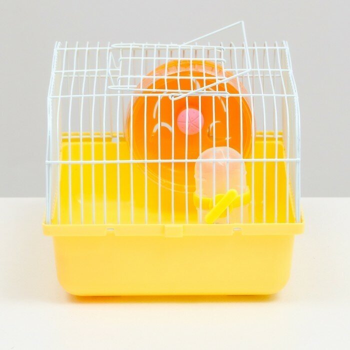 Клетка для грызунов "Пижон", 27 х 21 х 17 см, жёлтая - фотография № 3