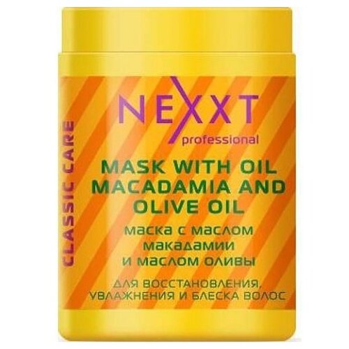 NEXPROF Classic care Маска с маслом макадамии и маслом оливы для волос и кожи головы, 1000 мл, банка