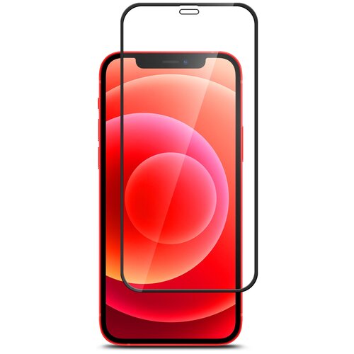 Защитное стекло Full Glue на Apple iPhone 12 mini (Эпл Айфон 12 мини) на экран черная рамка полноэкранное Brozo