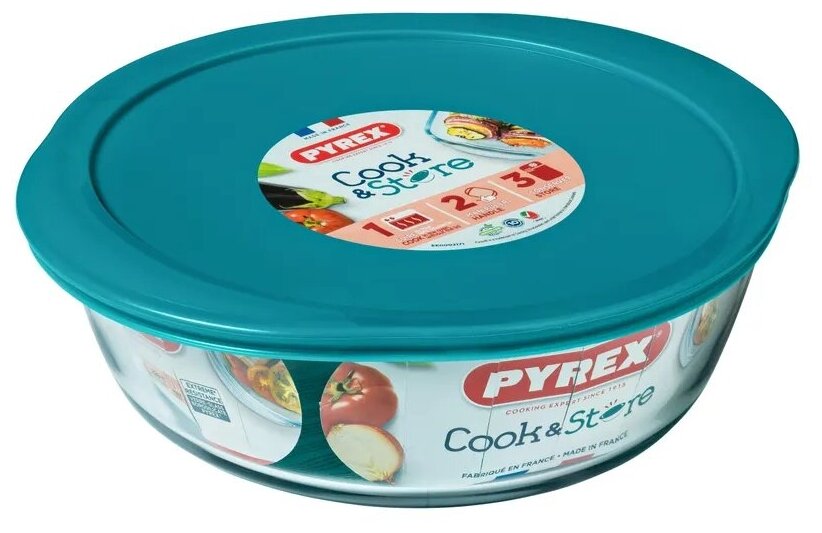 Форма для запекания Pyrex Cook&Store Glass Круглая 1 л (207P000/5045/6145) - фото №2