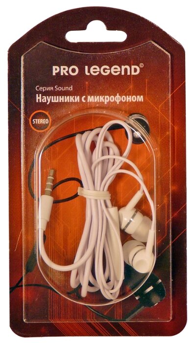 Pro Legend Наушники-вкладыши проводные с микрофоном Pro Legend Sound PL5023 Белый