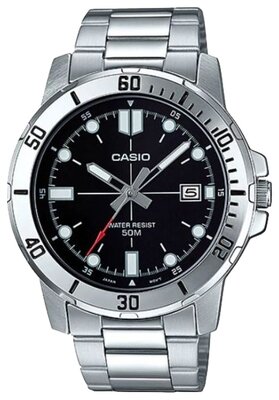 Наручные часы CASIO Collection MTP-VD01D-1E, серебряный, черный