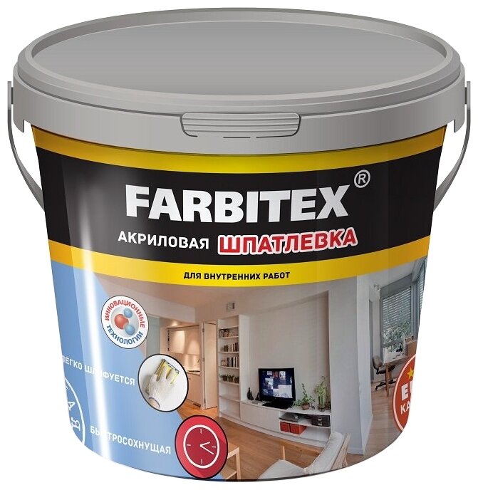 Шпатлевка Farbitex акриловая для внутренних работ, 3.5 кг