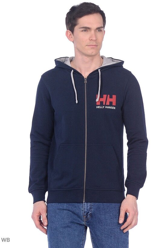 Толстовка Helly Hansen, силуэт свободный, средней длины, размер S, синий