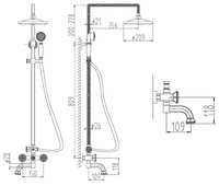 Душевая стойка ZorG Antic A 4001DS-SL