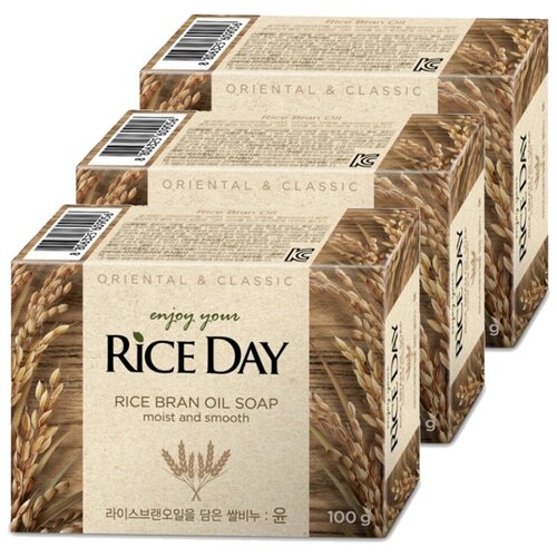 LION RiceDay Мыло туалетное с экстрактом рисовых отрубей, 100 г. х 3 шт.