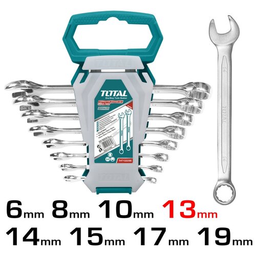 Набор комбинированных гаечных ключей 6-19мм/ 8шт TOTAL набор ключей комбинированных 8шт 8 19мм fit