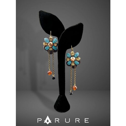 Серьги PARURE, искусственный камень, бирюзовый