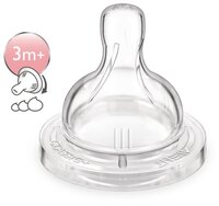 Соска Philips AVENT Classic+ силиконовая (переменный поток) 3м+ 2шт. SCF635/27 бесцветный