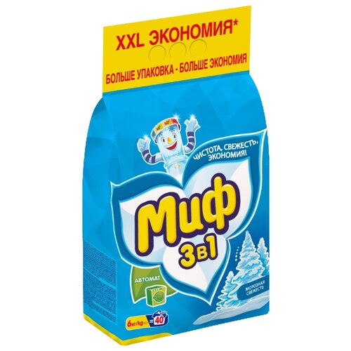 фото Стиральный порошок Миф Морозная свежесть (автомат) 6 кг пластиковый пакет