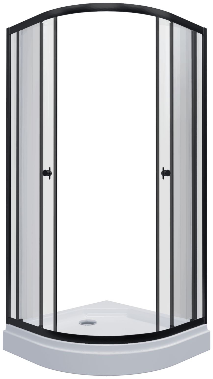 Душевой уголок Triton Альфа-Блэк 90х90 с поддоном и сифоном, прозрачный, черный (Щ0000054223) - фотография № 1