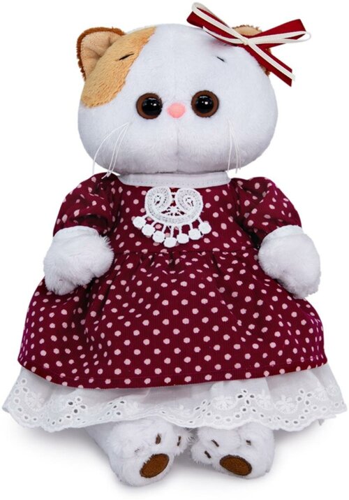 Мягкая игрушка Кошечка Ли-Ли в бордовом платье, 24см (LK24-103)