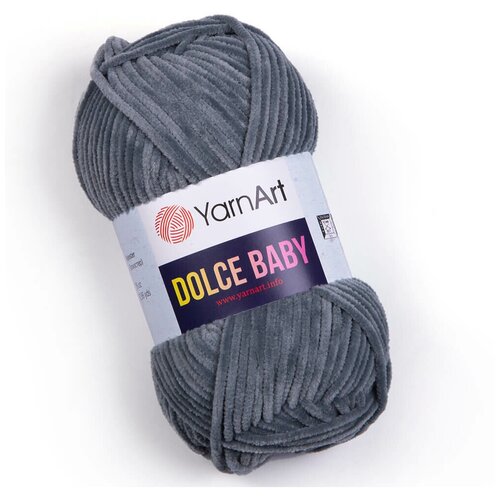 фото Пряжа для вязания yarnart dolce baby (ярнарт дольче беби) - 3 мотка 760 серый, фантазийная, велюровая для игрушек 100% микрополиэстер 85м/50г