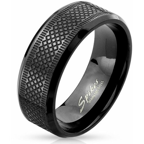 Кольцо обручальное Spikes, размер 21.5, черный кольцо мужское широкое кольцо из стали черного цвета r m5898k 09 размер 22