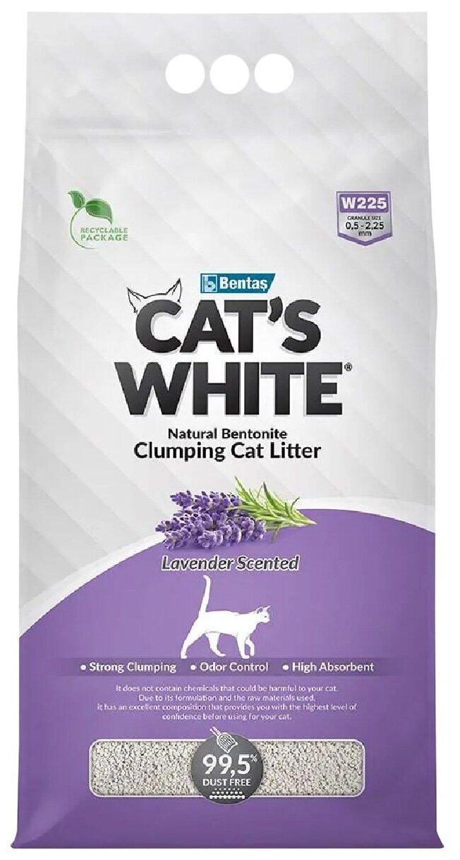 Наполнитель для кошачьего туалета Cat's White Lavender комкующийся с нежным ароматом лаванды (5л) - фотография № 16