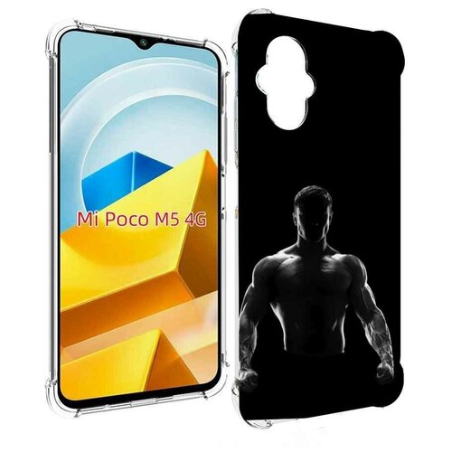 Чехол MyPads накаченный мужчина в тени мужской для Xiaomi Poco M5 задняя-панель-накладка-бампер