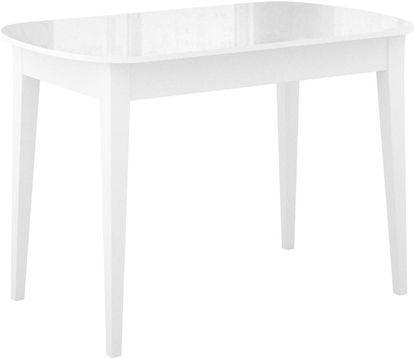 фото Стол DikLine M130 белый/стекло белое глянец optiwhite/опоры MM белые