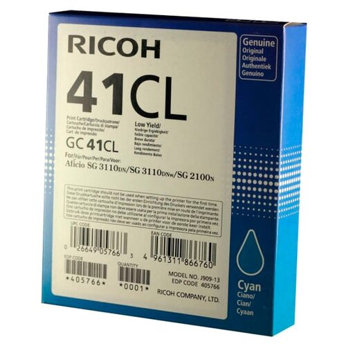Картридж Ricoh GC 41CL, 600 стр, синий