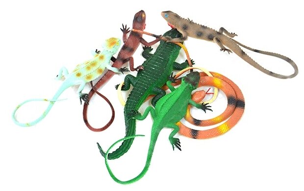 В мире животных. Набор игровых рептилий (6 штук) 1toy - фото №1