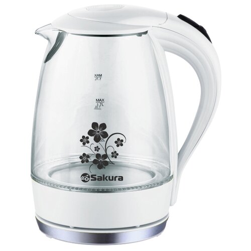 Чайник Sakura SA-2710W, белый чайник электрический sakura sa 2727sbk 1 8 л 1850 2200 вт черный серый