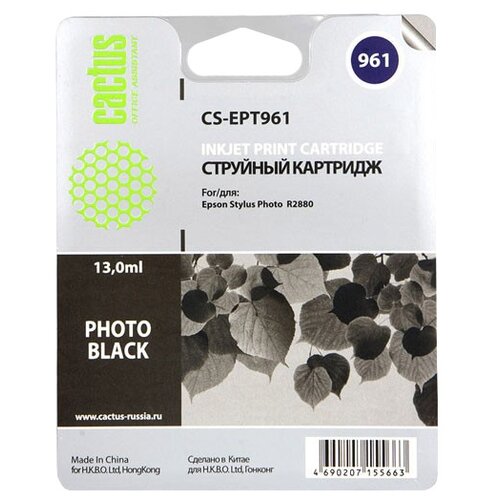 Cartridge ink Cactus CS-EPT961 black photo (13ml) for Epson Stylus Photo R2880