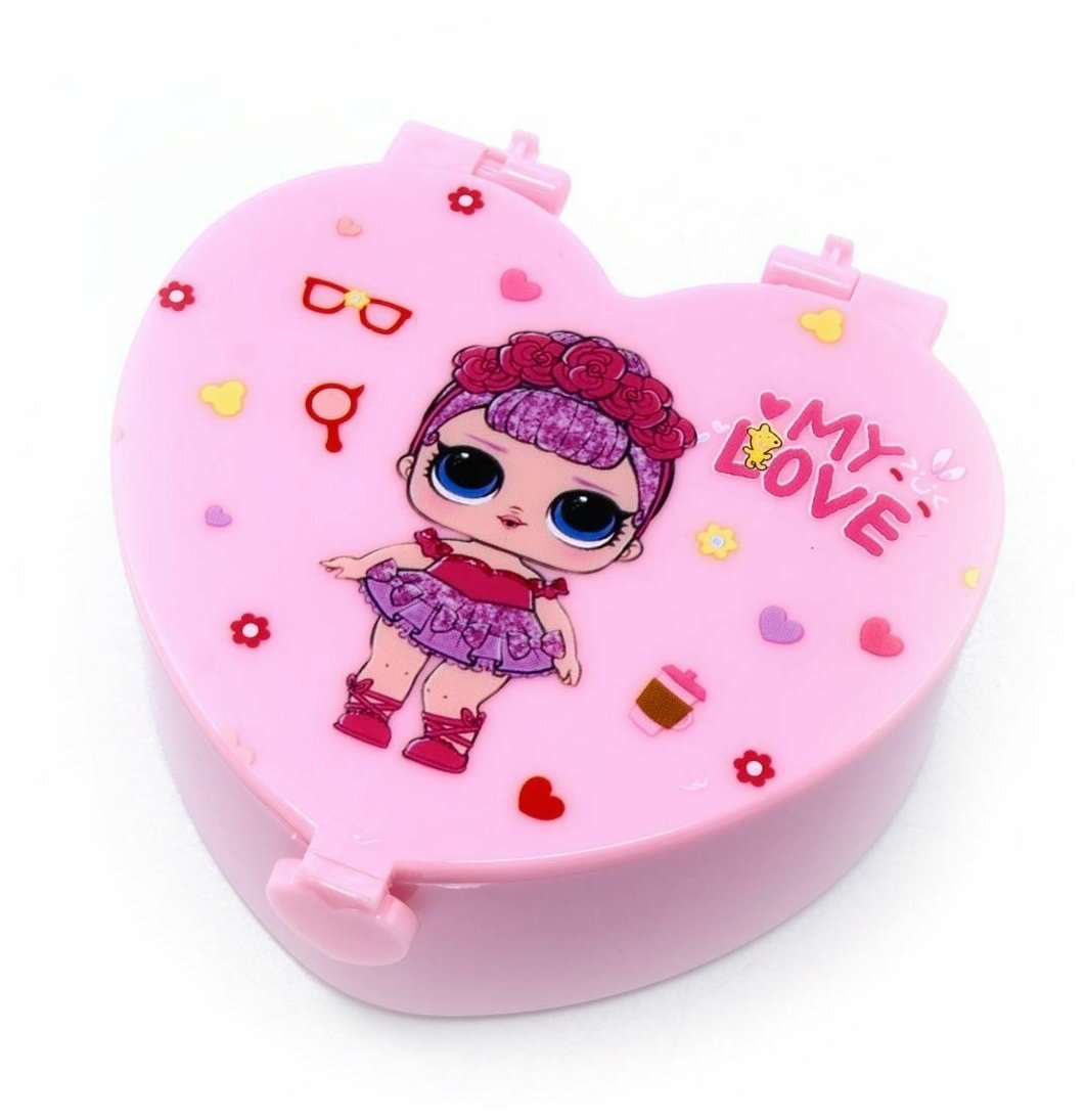 Шкатулка детская розовая в форме сердца 1 шт