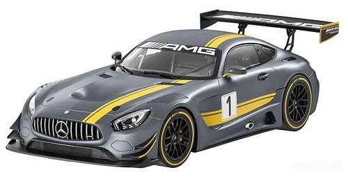 Rastar Mercedes AMG GT3 (74100/99605), 1:14, 33 см, серебристый/желтый