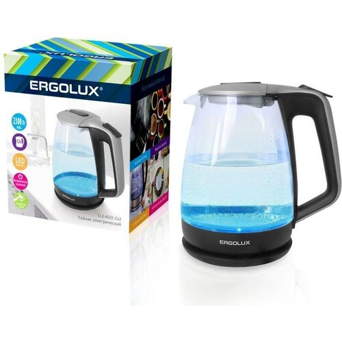 Ergolux Чайник ELX-KG01-C42 стекл 17л 160-250В 1500-2300Вт серебристо-черн Ergolux 13117 273200₽