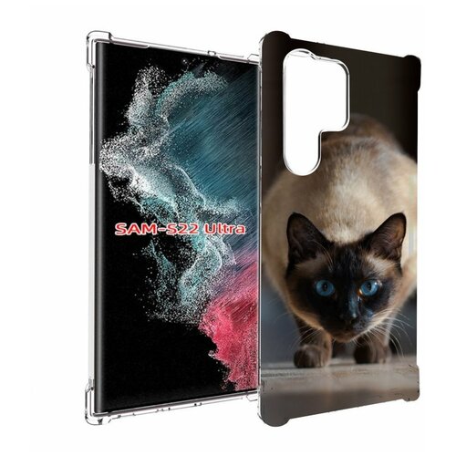 Чехол MyPads кошка сиамская для Samsung Galaxy S23 Ultra задняя-панель-накладка-бампер