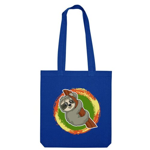 Сумка шоппер Us Basic, синий сумка ленивец на дереве мультяшный зеленый