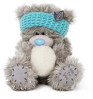 Мягкая игрушка Me to you Мишка Тедди в голубой повязке со снежком 20 см
