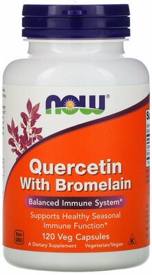 Quercetin with Bromelain, Кверцетин с Бромелайном, 120 капсул, 965 мг, Now Foods
