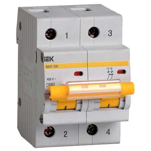 Автоматический выключатель IEK ВА 47-100 2P (C) 10kA 40 А