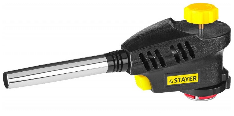STAYER ProTerm Turbo PG300 1300°C с пьезоподжигом, на баллон с цанговым соединением, турбо нагрев + 30%, Газовая горелка (55582)