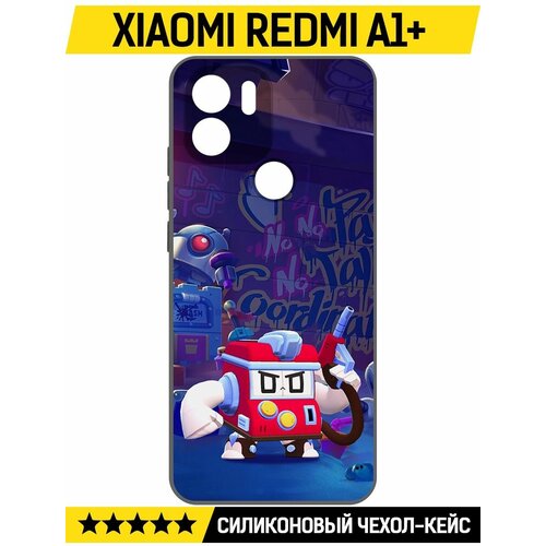 Чехол-накладка Krutoff Soft Case Brawl Stars - V8-БИТ для Xiaomi Redmi A1+ черный чехол накладка krutoff soft case brawl stars v8 бит для xiaomi poco c65 черный