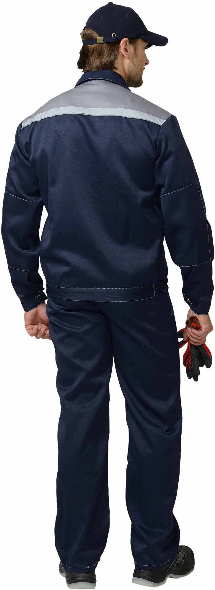 Костюм рабочий "легионер" куртка, полукомбинезон, темно-синий с серым р. 48-50/170-176 - фотография № 2