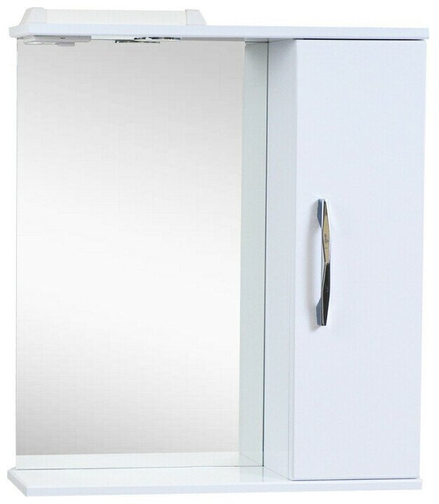 Зеркало-шкаф Emmy Рокард 70х70 правый, с подсветкой, белый (rok3.70bel-r)