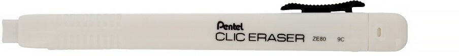 Ластик-карандаш 12 шт. "Pentel" Clic Eraser ZE80-W белый корпус