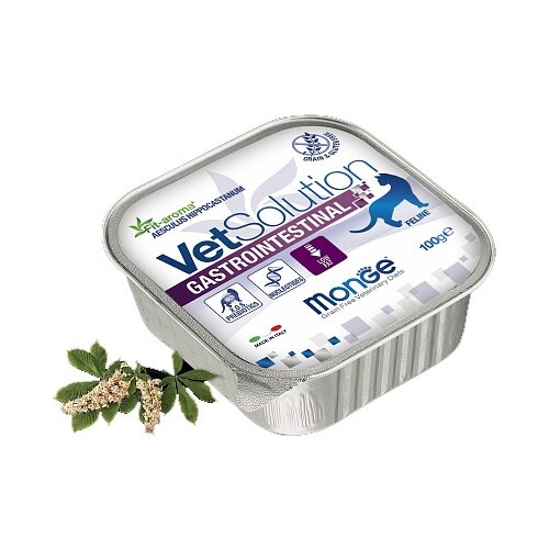 корм для кошек Monge VetSolution Gastrointestinal, при проблемах с ЖКТ, беззерновой 100 г (паштет) корм для кошек monge vetsolution gastrointestinal при проблемах с жкт беззерновой 12 шт х 100 г паштет